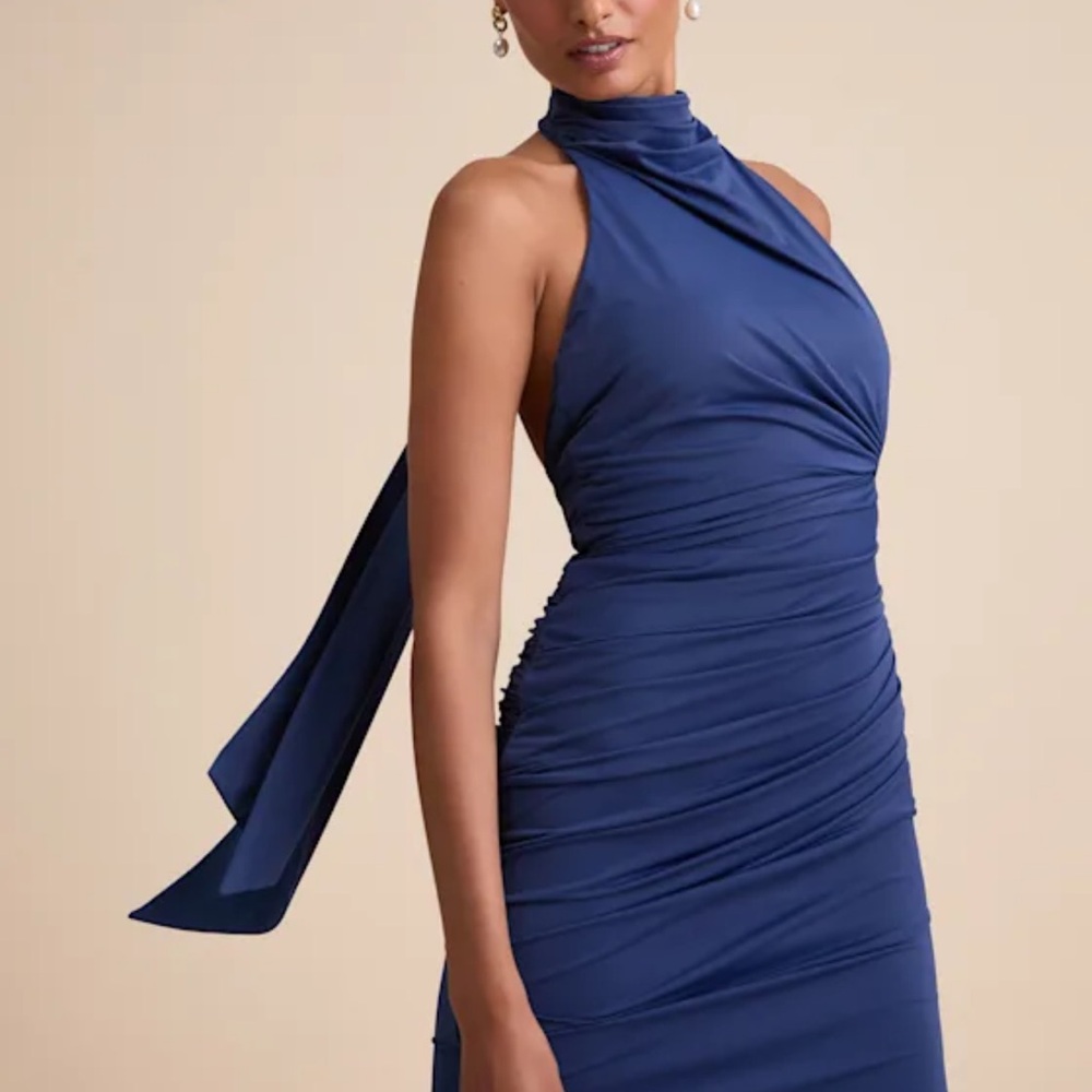 Blue Halter Dress